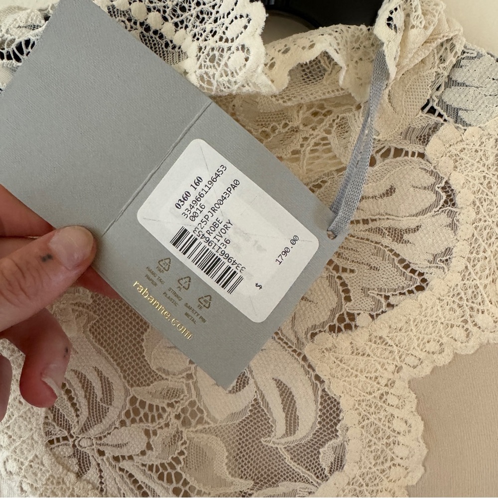 Paco Rabanne Cream Lace Maxi Dress - Picture 8 of 10